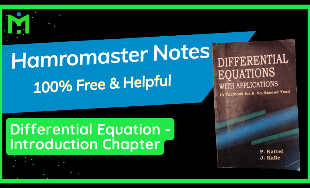 Introduction to Differential Equations - BSc 2nd Year Free Notes