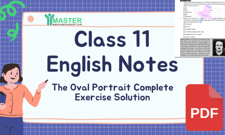 Class 11 English The Oval Portrait Exercise Solution PDF